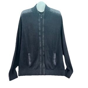 Rock & Republic Jacket Mens XL Ash Gray Full Zip Sweater 100% Cotton